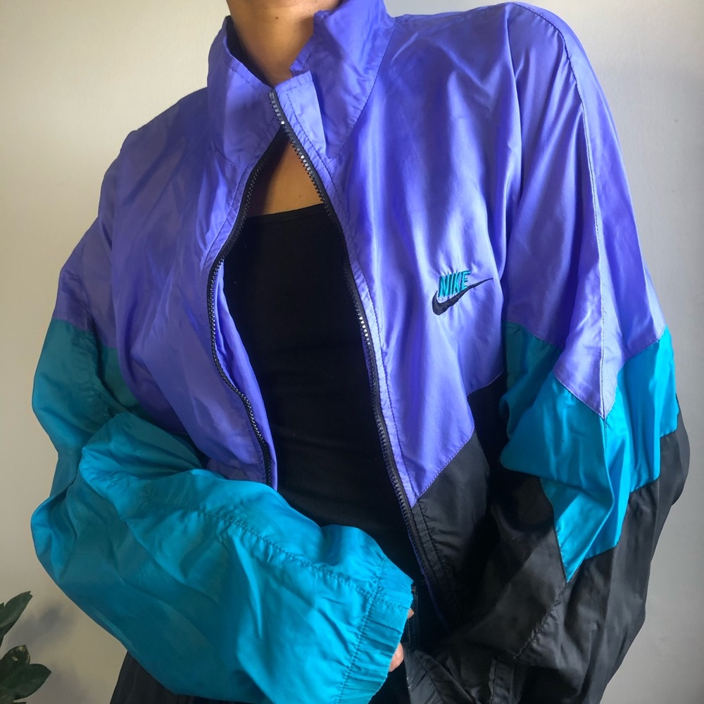 Vintage Nike Women's Purple and Teal Jacket